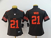 Women Nike Browns 21 Denzel Ward Brown Color Rush Limited Jersey,baseball caps,new era cap wholesale,wholesale hats